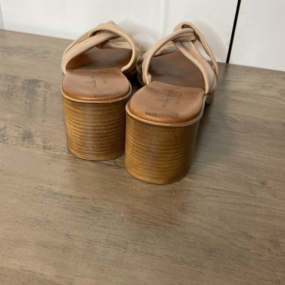 Mila Paoli | Tan/ Light Pink Rose Knotted Women's Leather Sandals - US 9 - Picture 4 of 7